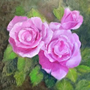 Купить картину маслом для интерьера_Картина с цветами розы