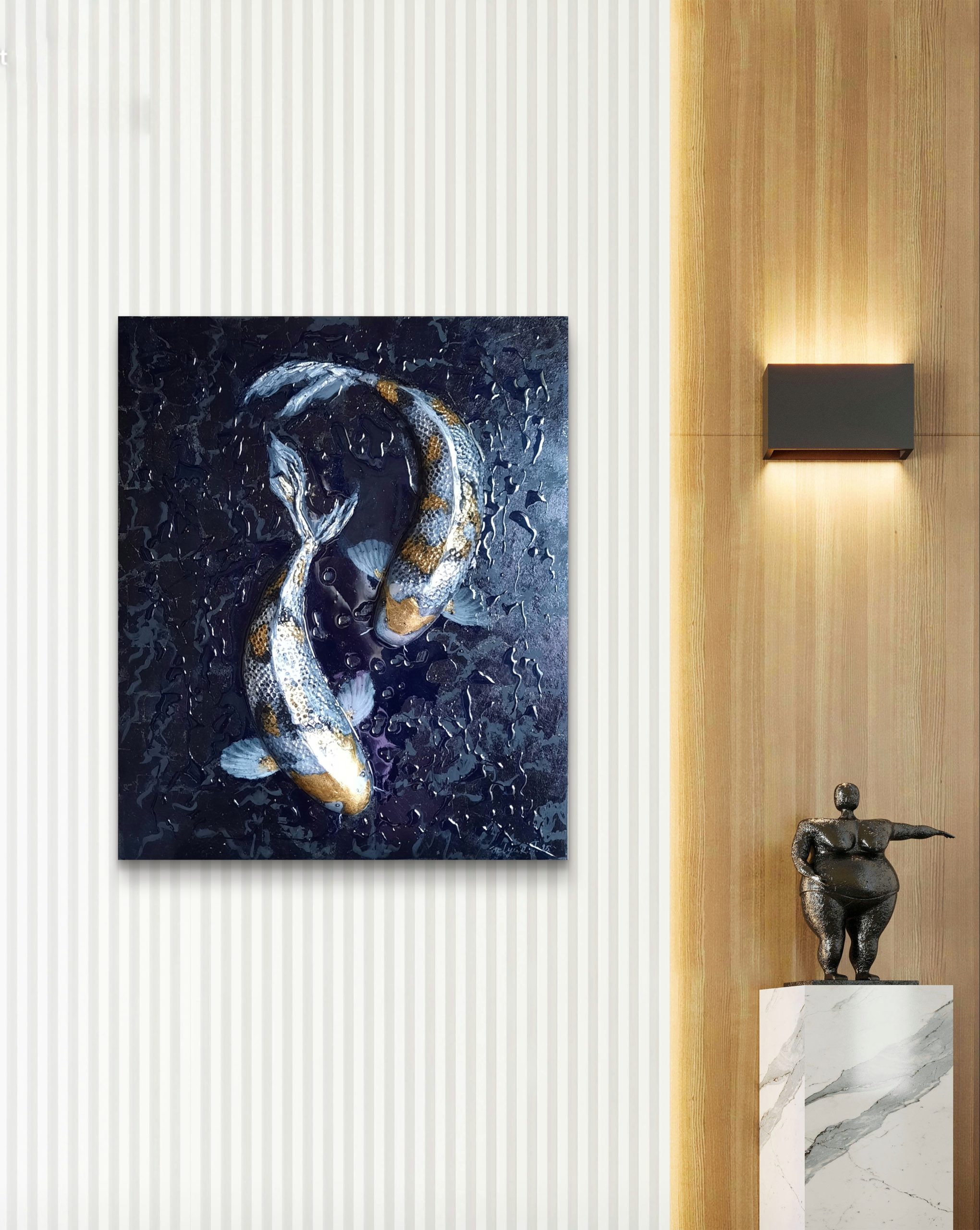 интерьерная картина. Купить Украина. Рыбки Кои Купить интерьерную картину объемную минимализм – купить онлайн